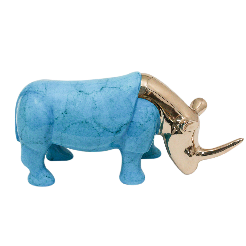 Loet Vanderveen - RHINO, STUDIO (388) - BRONZE - 7.5 X 4.5 - These sculptures are bronze limited editions.
<br>
<br><a href="/[sculpture]/[available]-[patina]-[swatches]/">More than 30 patinas are available</a>. Available patinas are indicated as IN STOCK. Loet Vanderveen limited editions are always in strong demand and our stocked inventory sells quickly. Special orders are not being taken at this time.
<br>
<br>Allow a few weeks for your sculptures to arrive as each one is thoroughly prepared and packed in our warehouse. This includes fully customized crating and boxing for each piece. Your patience is appreciated during this process as we strive to ensure that your new artwork safely arrives.
<br>
<br>Shipping and Handling TBD