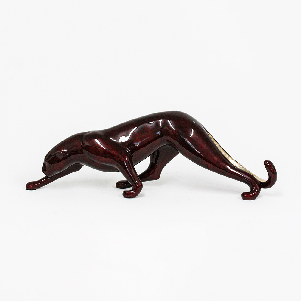 Loet Vanderveen - COUGAR, STRETCHING (396) - BRONZE - 21 X 7 - These sculptures are bronze limited editions.
<br>
<br><a href="/[sculpture]/[available]-[patina]-[swatches]/">More than 30 patinas are available</a>. Available patinas are indicated as IN STOCK. Loet Vanderveen limited editions are always in strong demand and our stocked inventory sells quickly. Special orders are not being taken at this time.
<br>
<br>Allow a few weeks for your sculptures to arrive as each one is thoroughly prepared and packed in our warehouse. This includes fully customized crating and boxing for each piece. Your patience is appreciated during this process as we strive to ensure that your new artwork safely arrives.
<br>
<br>Shipping and Handling TBD
