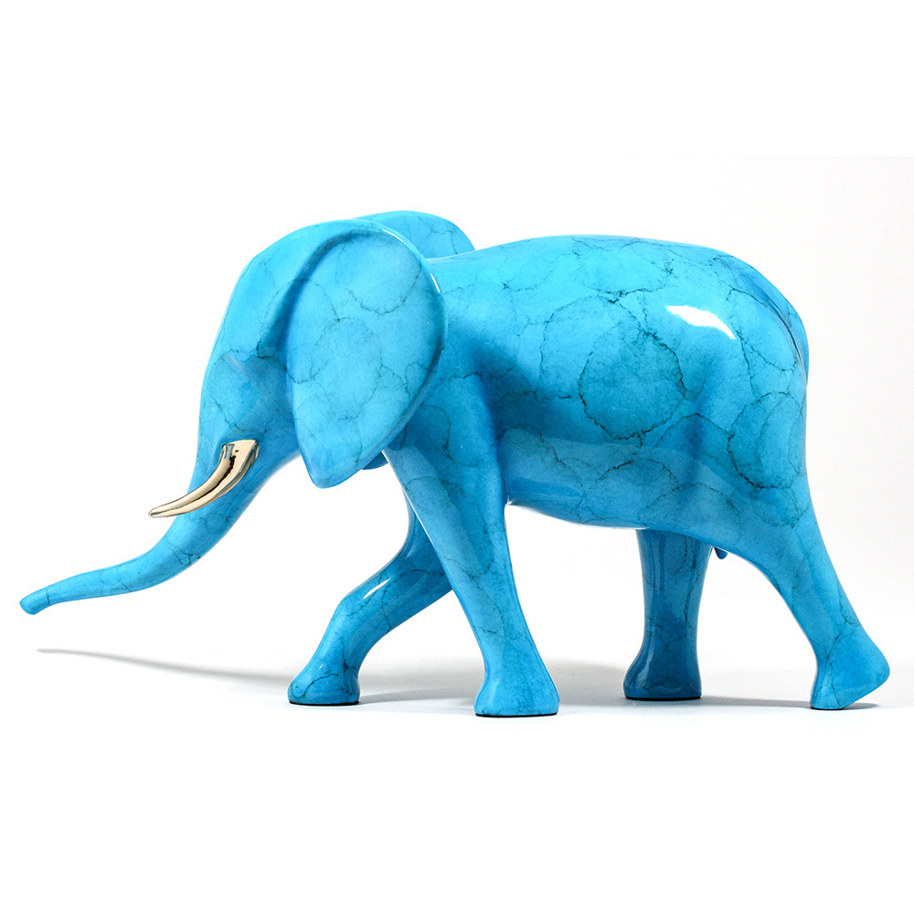 Loet Vanderveen - ELEPHANT, STUDIO (397) - BRONZE - 16 X 9 - These sculptures are bronze limited editions.
<br>
<br><a href="/[sculpture]/[available]-[patina]-[swatches]/">More than 30 patinas are available</a>. Available patinas are indicated as IN STOCK. Loet Vanderveen limited editions are always in strong demand and our stocked inventory sells quickly. Special orders are not being taken at this time.
<br>
<br>Allow a few weeks for your sculptures to arrive as each one is thoroughly prepared and packed in our warehouse. This includes fully customized crating and boxing for each piece. Your patience is appreciated during this process as we strive to ensure that your new artwork safely arrives.
<br>
<br>Shipping and Handling TBD