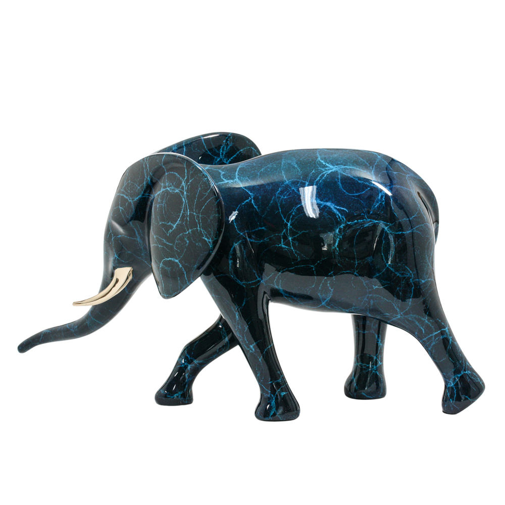 Loet Vanderveen - ELEPHANT, STUDIO (397) - BRONZE - 16 X 9 - These sculptures are bronze limited editions.
<br>
<br><a href="/[sculpture]/[available]-[patina]-[swatches]/">More than 30 patinas are available</a>. Available patinas are indicated as IN STOCK. Loet Vanderveen limited editions are always in strong demand and our stocked inventory sells quickly. Special orders are not being taken at this time.
<br>
<br>Allow a few weeks for your sculptures to arrive as each one is thoroughly prepared and packed in our warehouse. This includes fully customized crating and boxing for each piece. Your patience is appreciated during this process as we strive to ensure that your new artwork safely arrives.
<br>
<br>Shipping and Handling TBD