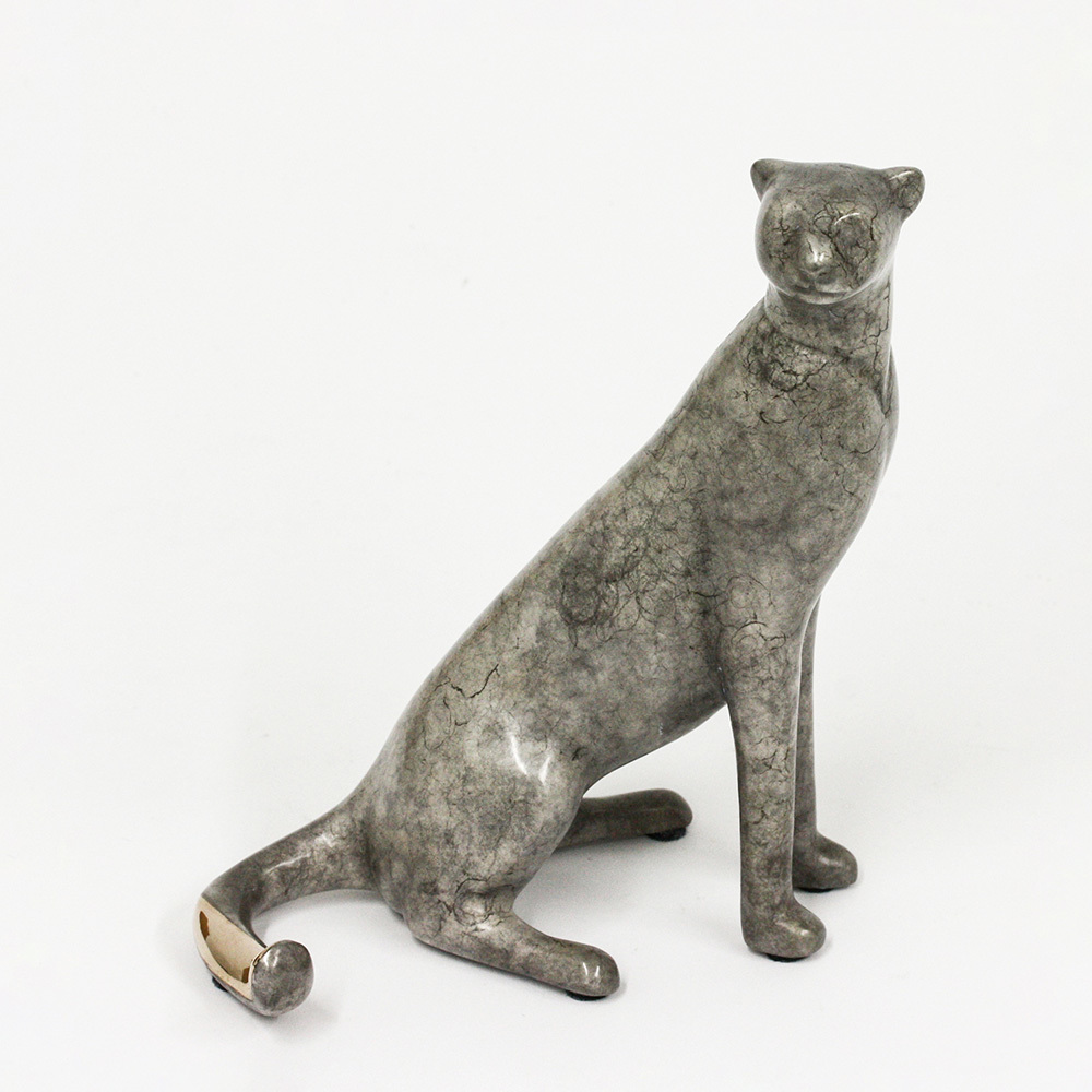 Loet Vanderveen - CHEETAH, STUDIO (398) - BRONZE - 6 X 6.5 - These sculptures are bronze limited editions.
<br>
<br><a href="/[sculpture]/[available]-[patina]-[swatches]/">More than 30 patinas are available</a>. Available patinas are indicated as IN STOCK. Loet Vanderveen limited editions are always in strong demand and our stocked inventory sells quickly. Special orders are not being taken at this time.
<br>
<br>Allow a few weeks for your sculptures to arrive as each one is thoroughly prepared and packed in our warehouse. This includes fully customized crating and boxing for each piece. Your patience is appreciated during this process as we strive to ensure that your new artwork safely arrives.
<br>
<br>Shipping and Handling TBD