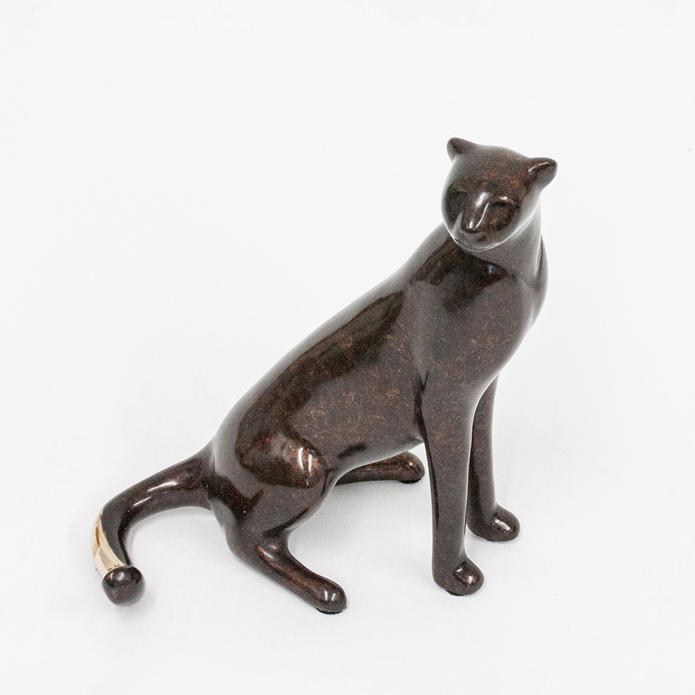 Loet Vanderveen - CHEETAH, STUDIO (398) - BRONZE - 6 X 6.5 - These sculptures are bronze limited editions.
<br>
<br><a href="/[sculpture]/[available]-[patina]-[swatches]/">More than 30 patinas are available</a>. Available patinas are indicated as IN STOCK. Loet Vanderveen limited editions are always in strong demand and our stocked inventory sells quickly. Special orders are not being taken at this time.
<br>
<br>Allow a few weeks for your sculptures to arrive as each one is thoroughly prepared and packed in our warehouse. This includes fully customized crating and boxing for each piece. Your patience is appreciated during this process as we strive to ensure that your new artwork safely arrives.
<br>
<br>Shipping and Handling TBD