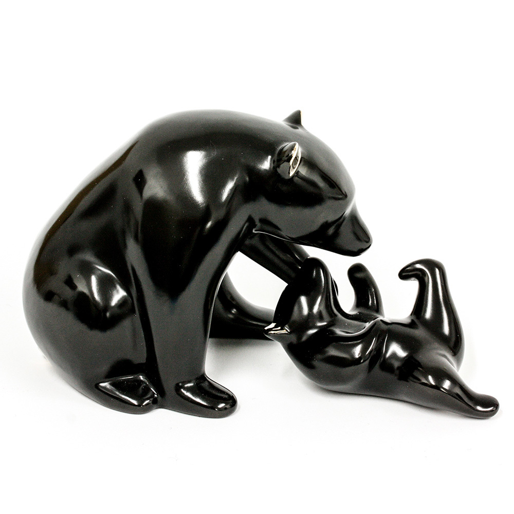 Loet Vanderveen - BEAR AND CUB (402) - BRONZE - 10 X 5.25 - These sculptures are bronze limited editions.
<br>
<br><a href="/[sculpture]/[available]-[patina]-[swatches]/">More than 30 patinas are available</a>. Available patinas are indicated as IN STOCK. Loet Vanderveen limited editions are always in strong demand and our stocked inventory sells quickly. Special orders are not being taken at this time.
<br>
<br>Allow a few weeks for your sculptures to arrive as each one is thoroughly prepared and packed in our warehouse. This includes fully customized crating and boxing for each piece. Your patience is appreciated during this process as we strive to ensure that your new artwork safely arrives.
<br>
<br>Shipping and Handling TBD