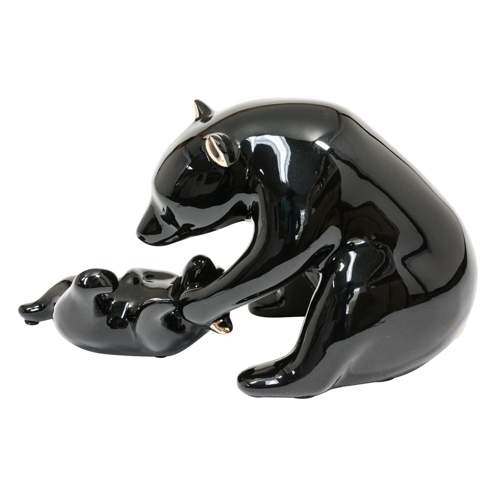 Loet Vanderveen - BEAR AND CUB (402) - BRONZE - 10 X 5.25 - These sculptures are bronze limited editions.
<br>
<br><a href="/[sculpture]/[available]-[patina]-[swatches]/">More than 30 patinas are available</a>. Available patinas are indicated as IN STOCK. Loet Vanderveen limited editions are always in strong demand and our stocked inventory sells quickly. Special orders are not being taken at this time.
<br>
<br>Allow a few weeks for your sculptures to arrive as each one is thoroughly prepared and packed in our warehouse. This includes fully customized crating and boxing for each piece. Your patience is appreciated during this process as we strive to ensure that your new artwork safely arrives.
<br>
<br>Shipping and Handling TBD