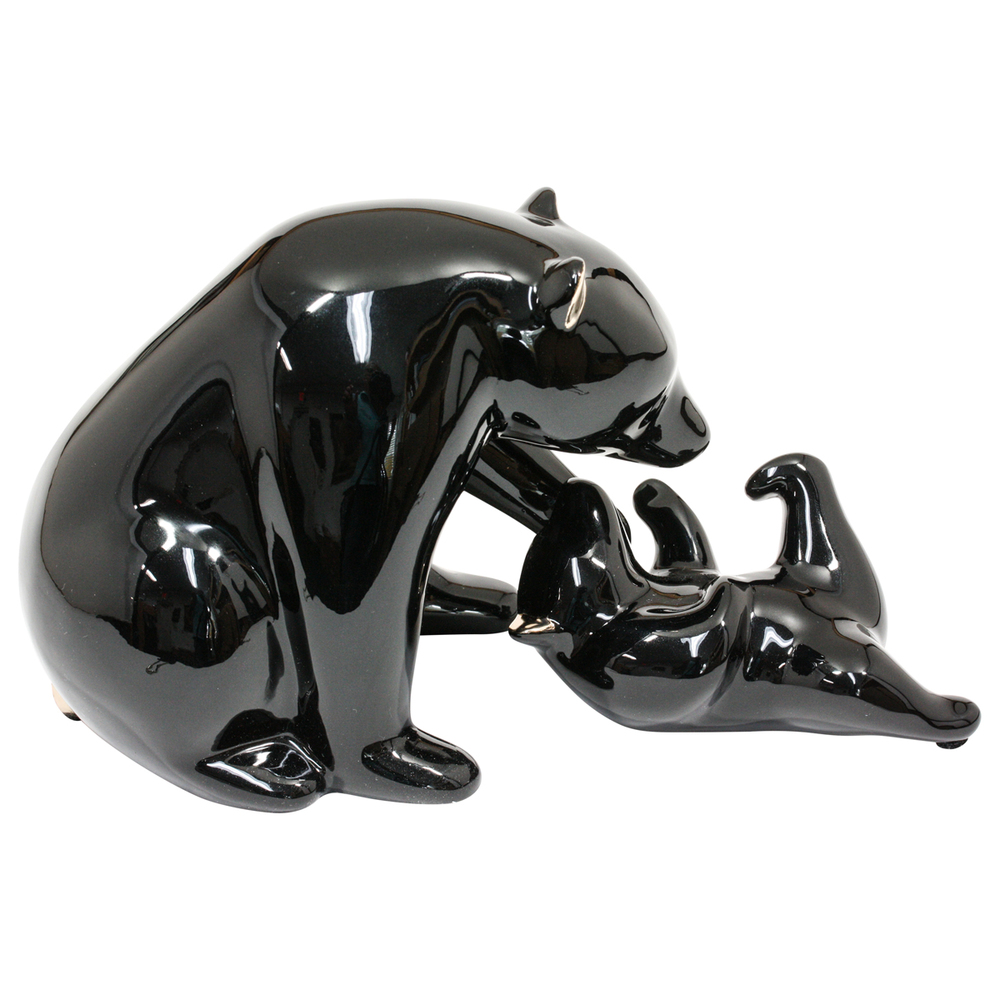Loet Vanderveen - BEAR AND CUB (402) - BRONZE - 10 X 5.25 - These sculptures are bronze limited editions.
<br>
<br><a href="/[sculpture]/[available]-[patina]-[swatches]/">More than 30 patinas are available</a>. Available patinas are indicated as IN STOCK. Loet Vanderveen limited editions are always in strong demand and our stocked inventory sells quickly. Special orders are not being taken at this time.
<br>
<br>Allow a few weeks for your sculptures to arrive as each one is thoroughly prepared and packed in our warehouse. This includes fully customized crating and boxing for each piece. Your patience is appreciated during this process as we strive to ensure that your new artwork safely arrives.
<br>
<br>Shipping and Handling TBD