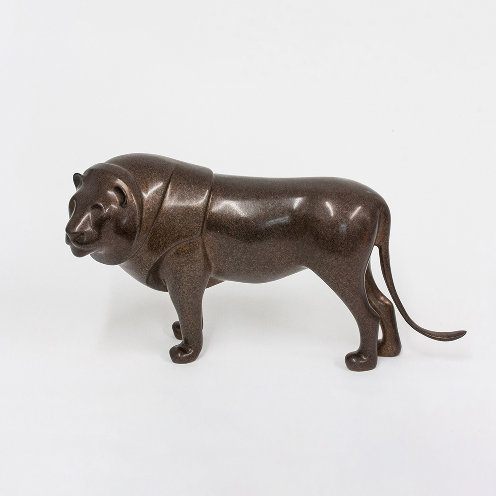 Loet Vanderveen - LION, LARGE MALE (403) - BRONZE - 12 X 5.5 X 7.5 - Free Shipping Anywhere In The USA!
<br>
<br>These sculptures are bronze limited editions.
<br>
<br><a href="/[sculpture]/[available]-[patina]-[swatches]/">More than 30 patinas are available</a>. Available patinas are indicated as IN STOCK. Loet Vanderveen limited editions are always in strong demand and our stocked inventory sells quickly. Special orders are not being taken at this time.
<br>
<br>Allow a few weeks for your sculptures to arrive as each one is thoroughly prepared and packed in our warehouse. This includes fully customized crating and boxing for each piece. Your patience is appreciated during this process as we strive to ensure that your new artwork safely arrives.