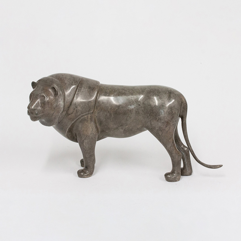 Loet Vanderveen - LION, LARGE MALE (403) - BRONZE - 12 X 5.5 X 7.5 - These sculptures are bronze limited editions.
<br>
<br><a href="/[sculpture]/[available]-[patina]-[swatches]/">More than 30 patinas are available</a>. Available patinas are indicated as IN STOCK. Loet Vanderveen limited editions are always in strong demand and our stocked inventory sells quickly. Special orders are not being taken at this time.
<br>
<br>Allow a few weeks for your sculptures to arrive as each one is thoroughly prepared and packed in our warehouse. This includes fully customized crating and boxing for each piece. Your patience is appreciated during this process as we strive to ensure that your new artwork safely arrives.
<br>
<br>Shipping and Handling TBD