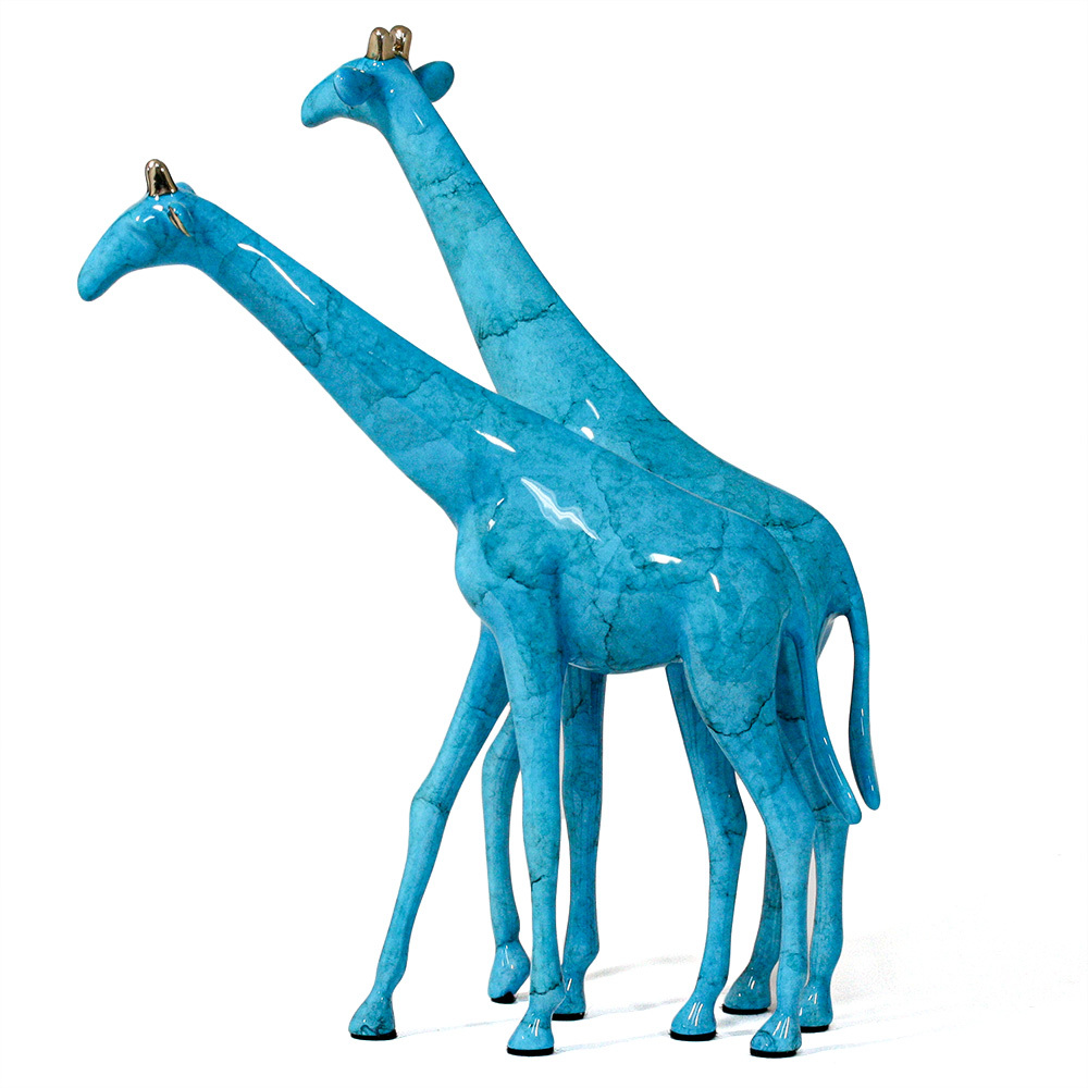 Loet Vanderveen - GIRAFFE PAIR, NOAH'S (406) - BRONZE - 9 X 7 - These sculptures are bronze limited editions.
<br>
<br><a href="/[sculpture]/[available]-[patina]-[swatches]/">More than 30 patinas are available</a>. Available patinas are indicated as IN STOCK. Loet Vanderveen limited editions are always in strong demand and our stocked inventory sells quickly. Special orders are not being taken at this time.
<br>
<br>Allow a few weeks for your sculptures to arrive as each one is thoroughly prepared and packed in our warehouse. This includes fully customized crating and boxing for each piece. Your patience is appreciated during this process as we strive to ensure that your new artwork safely arrives.
<br>
<br>Shipping and Handling TBD