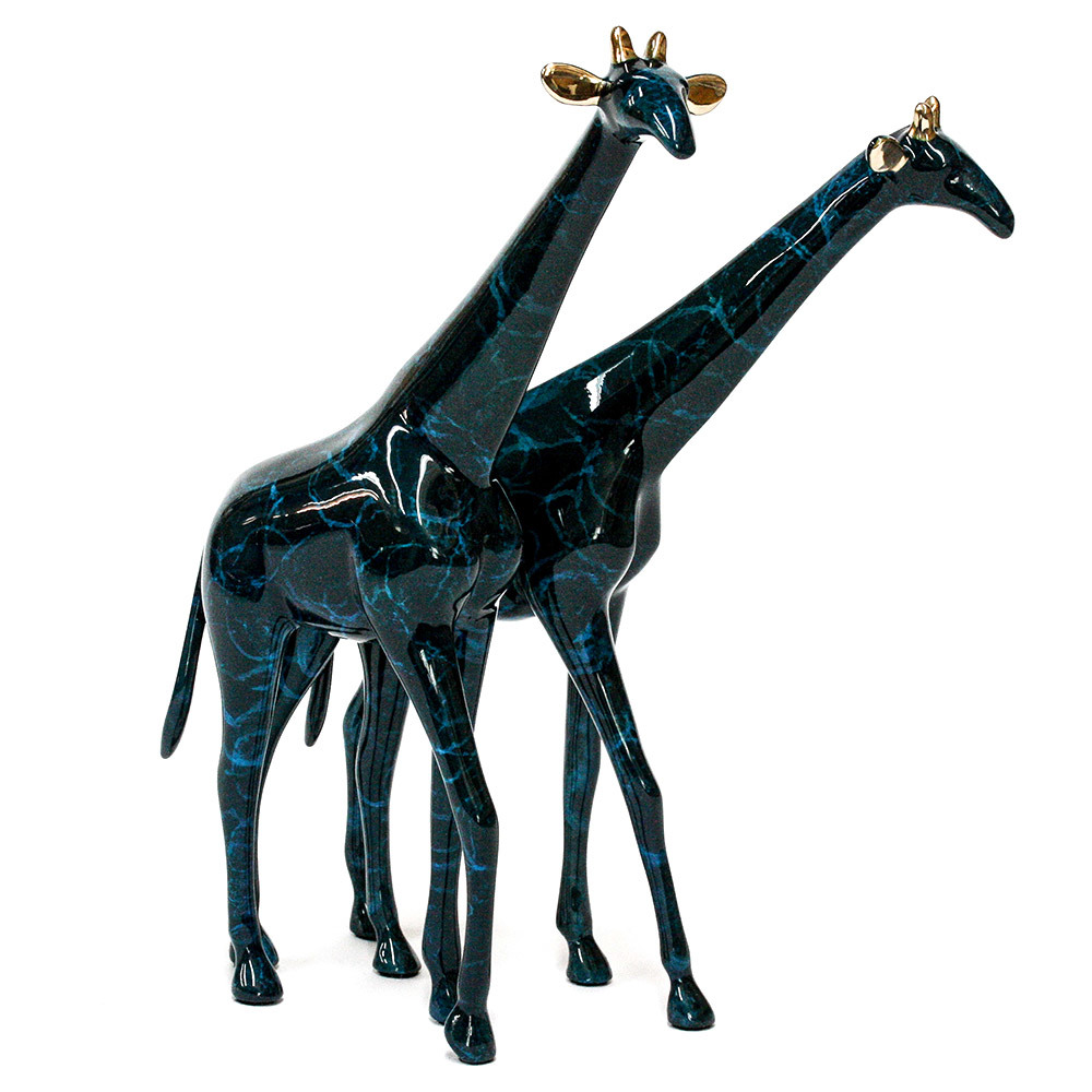 Loet Vanderveen - GIRAFFE PAIR, NOAH'S (406) - BRONZE - 9 X 7 - These sculptures are bronze limited editions.
<br>
<br><a href="/[sculpture]/[available]-[patina]-[swatches]/">More than 30 patinas are available</a>. Available patinas are indicated as IN STOCK. Loet Vanderveen limited editions are always in strong demand and our stocked inventory sells quickly. Special orders are not being taken at this time.
<br>
<br>Allow a few weeks for your sculptures to arrive as each one is thoroughly prepared and packed in our warehouse. This includes fully customized crating and boxing for each piece. Your patience is appreciated during this process as we strive to ensure that your new artwork safely arrives.
<br>
<br>Shipping and Handling TBD