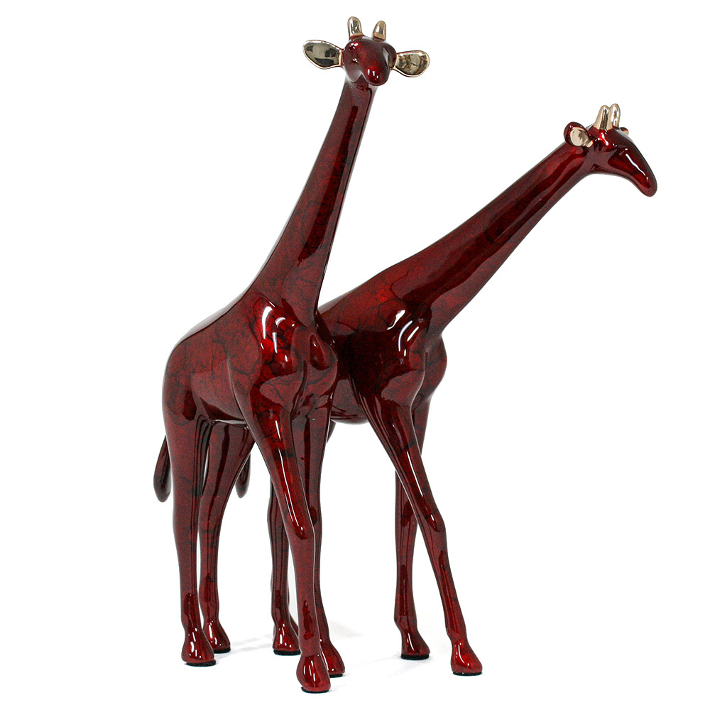 Loet Vanderveen - GIRAFFE PAIR, NOAH'S (406) - BRONZE - 9 X 7 - These sculptures are bronze limited editions.
<br>
<br><a href="/[sculpture]/[available]-[patina]-[swatches]/">More than 30 patinas are available</a>. Available patinas are indicated as IN STOCK. Loet Vanderveen limited editions are always in strong demand and our stocked inventory sells quickly. Special orders are not being taken at this time.
<br>
<br>Allow a few weeks for your sculptures to arrive as each one is thoroughly prepared and packed in our warehouse. This includes fully customized crating and boxing for each piece. Your patience is appreciated during this process as we strive to ensure that your new artwork safely arrives.
<br>
<br>Shipping and Handling TBD
