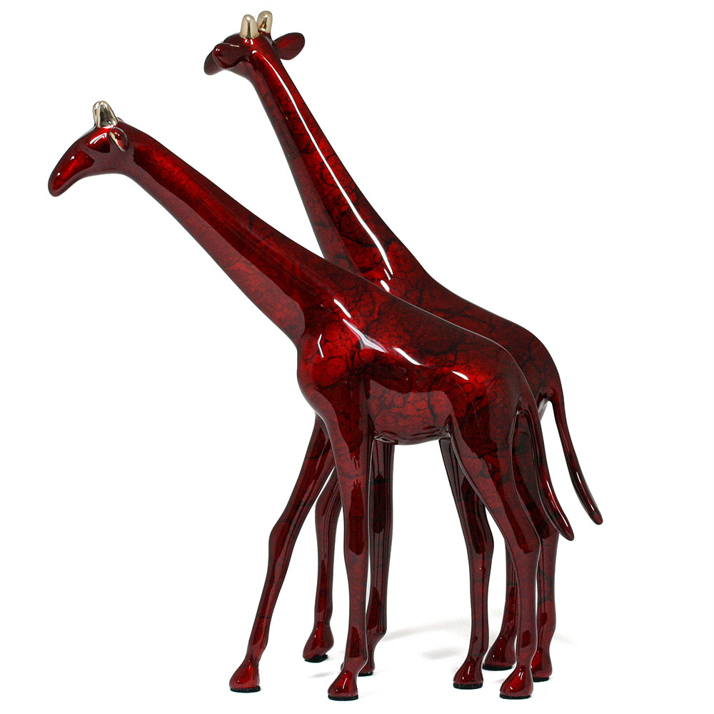 Loet Vanderveen - GIRAFFE PAIR, NOAH'S (406) - BRONZE - 9 X 7 - These sculptures are bronze limited editions.
<br>
<br><a href="/[sculpture]/[available]-[patina]-[swatches]/">More than 30 patinas are available</a>. Available patinas are indicated as IN STOCK. Loet Vanderveen limited editions are always in strong demand and our stocked inventory sells quickly. Special orders are not being taken at this time.
<br>
<br>Allow a few weeks for your sculptures to arrive as each one is thoroughly prepared and packed in our warehouse. This includes fully customized crating and boxing for each piece. Your patience is appreciated during this process as we strive to ensure that your new artwork safely arrives.
<br>
<br>Shipping and Handling TBD