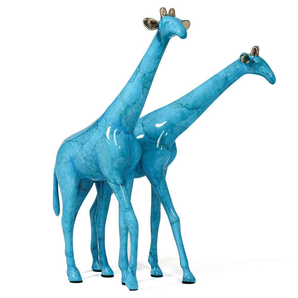 Loet Vanderveen - GIRAFFE PAIR, NOAH'S (406) - BRONZE - 9 X 7 - These sculptures are bronze limited editions.
<br>
<br><a href="/[sculpture]/[available]-[patina]-[swatches]/">More than 30 patinas are available</a>. Available patinas are indicated as IN STOCK. Loet Vanderveen limited editions are always in strong demand and our stocked inventory sells quickly. Special orders are not being taken at this time.
<br>
<br>Allow a few weeks for your sculptures to arrive as each one is thoroughly prepared and packed in our warehouse. This includes fully customized crating and boxing for each piece. Your patience is appreciated during this process as we strive to ensure that your new artwork safely arrives.
<br>
<br>Shipping and Handling TBD