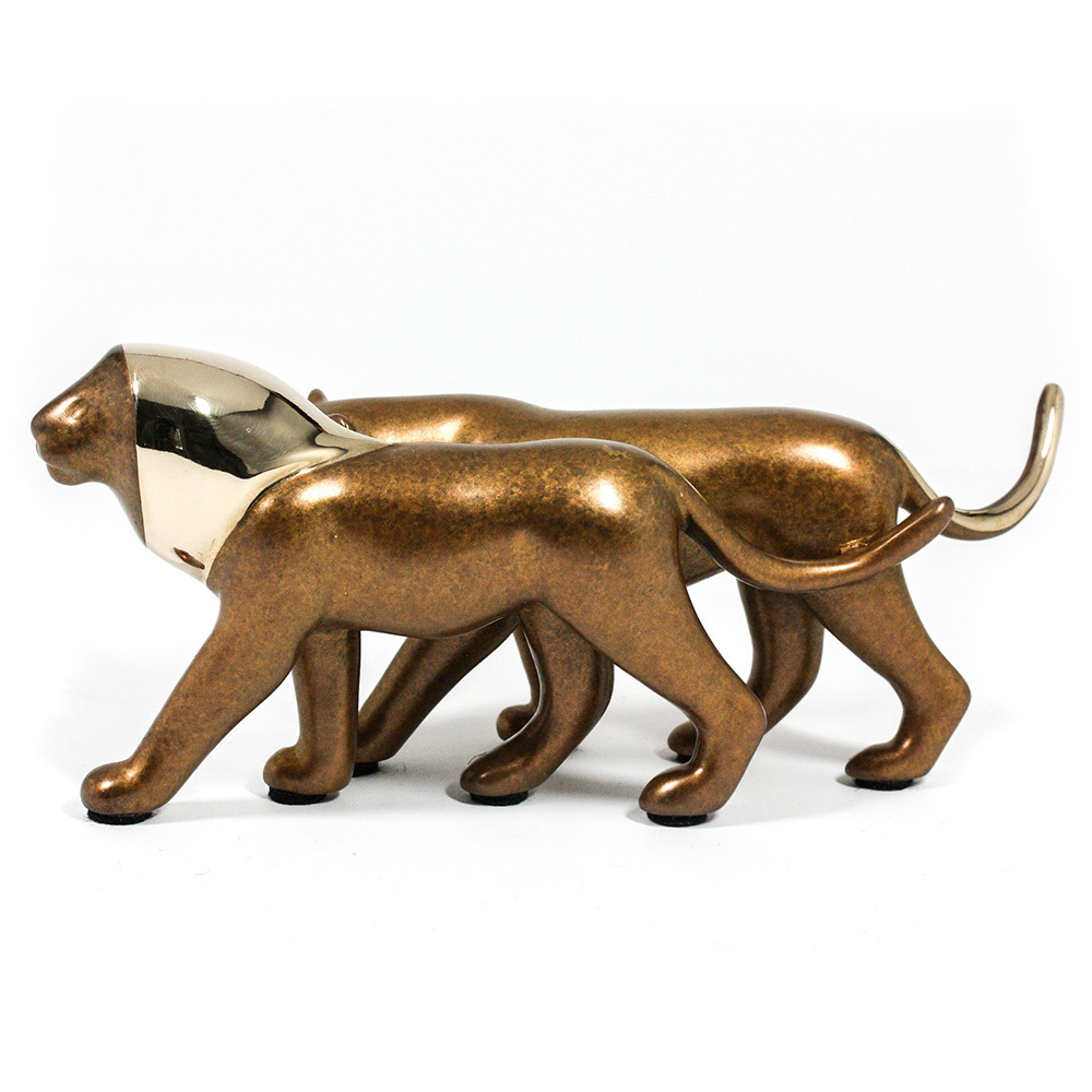 Loet Vanderveen - LION PAIR, NOAH'S (412) - BRONZE - 6.5 X 3.25 - These sculptures are bronze limited editions.
<br>
<br><a href="/[sculpture]/[available]-[patina]-[swatches]/">More than 30 patinas are available</a>. Available patinas are indicated as IN STOCK. Loet Vanderveen limited editions are always in strong demand and our stocked inventory sells quickly. Special orders are not being taken at this time.
<br>
<br>Allow a few weeks for your sculptures to arrive as each one is thoroughly prepared and packed in our warehouse. This includes fully customized crating and boxing for each piece. Your patience is appreciated during this process as we strive to ensure that your new artwork safely arrives.
<br>
<br>Shipping and Handling TBD
