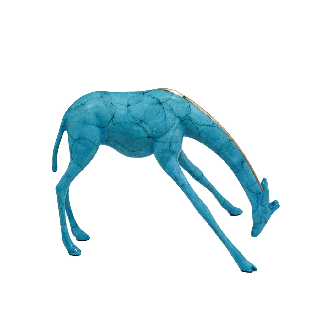 Loet Vanderveen - GIRAFFE, DRINKING (423) - BRONZE - 11 X 8 - These sculptures are bronze limited editions.
<br>
<br><a href="/[sculpture]/[available]-[patina]-[swatches]/">More than 30 patinas are available</a>. Available patinas are indicated as IN STOCK. Loet Vanderveen limited editions are always in strong demand and our stocked inventory sells quickly. Special orders are not being taken at this time.
<br>
<br>Allow a few weeks for your sculptures to arrive as each one is thoroughly prepared and packed in our warehouse. This includes fully customized crating and boxing for each piece. Your patience is appreciated during this process as we strive to ensure that your new artwork safely arrives.
<br>
<br>Shipping and Handling TBD