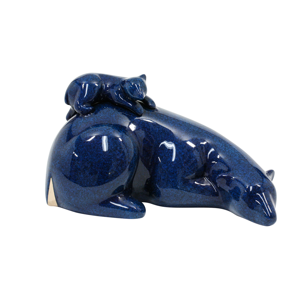 Loet Vanderveen - POLAR BEAR & BABY, RECLINING (428) - BRONZE - 8 X 4.25 - These sculptures are bronze limited editions.
<br>
<br><a href="/[sculpture]/[available]-[patina]-[swatches]/">More than 30 patinas are available</a>. Available patinas are indicated as IN STOCK. Loet Vanderveen limited editions are always in strong demand and our stocked inventory sells quickly. Special orders are not being taken at this time.
<br>
<br>Allow a few weeks for your sculptures to arrive as each one is thoroughly prepared and packed in our warehouse. This includes fully customized crating and boxing for each piece. Your patience is appreciated during this process as we strive to ensure that your new artwork safely arrives.
<br>
<br>Shipping and Handling TBD