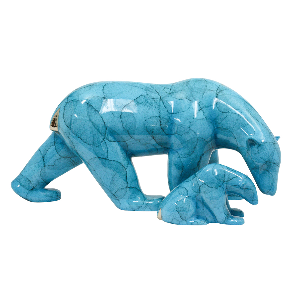 Loet Vanderveen - POLAR BEAR AND BABY, STANDING (438) - BRONZE - 15.5 X 8 X 7.25 - These sculptures are bronze limited editions.
<br>
<br><a href="/[sculpture]/[available]-[patina]-[swatches]/">More than 30 patinas are available</a>. Available patinas are indicated as IN STOCK. Loet Vanderveen limited editions are always in strong demand and our stocked inventory sells quickly. Special orders are not being taken at this time.
<br>
<br>Allow a few weeks for your sculptures to arrive as each one is thoroughly prepared and packed in our warehouse. This includes fully customized crating and boxing for each piece. Your patience is appreciated during this process as we strive to ensure that your new artwork safely arrives.
<br>
<br>Shipping and Handling TBD