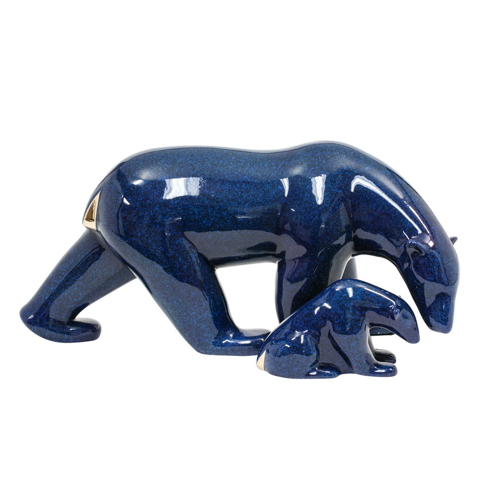 Loet Vanderveen - POLAR BEAR AND BABY, STANDING (438) - BRONZE - 15.5 X 8 X 7.25 - Free Shipping Anywhere In The USA!
<br>
<br>These sculptures are bronze limited editions.
<br>
<br><a href="/[sculpture]/[available]-[patina]-[swatches]/">More than 30 patinas are available</a>. Available patinas are indicated as IN STOCK. Loet Vanderveen limited editions are always in strong demand and our stocked inventory sells quickly. Special orders are not being taken at this time.
<br>
<br>Allow a few weeks for your sculptures to arrive as each one is thoroughly prepared and packed in our warehouse. This includes fully customized crating and boxing for each piece. Your patience is appreciated during this process as we strive to ensure that your new artwork safely arrives.