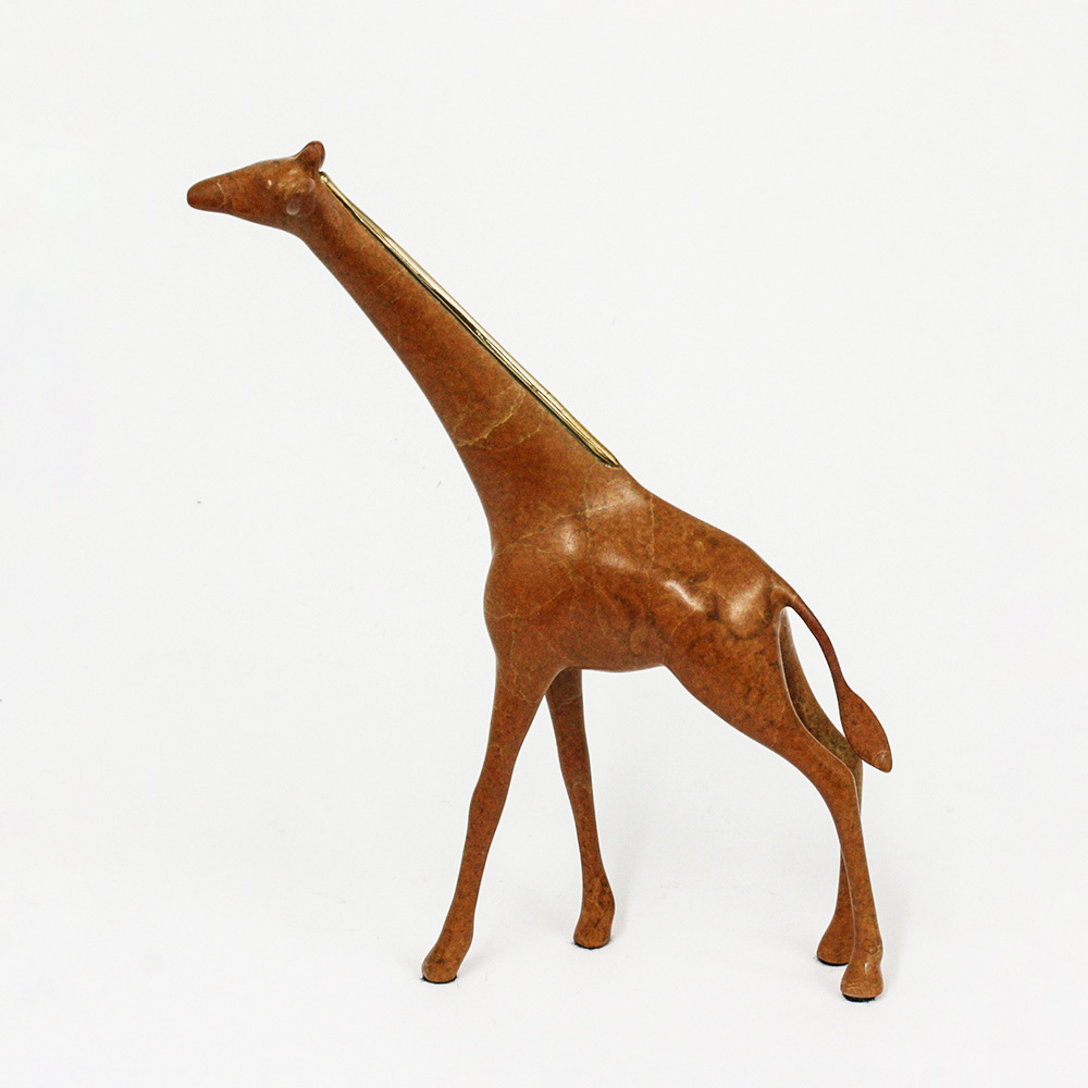 Loet Vanderveen - GIRAFFE, SMALL STANDING (459) - BRONZE - 7.25 X 1.5 X 8.5 - These sculptures are bronze limited editions.
<br>
<br><a href="/[sculpture]/[available]-[patina]-[swatches]/">More than 30 patinas are available</a>. Available patinas are indicated as IN STOCK. Loet Vanderveen limited editions are always in strong demand and our stocked inventory sells quickly. Special orders are not being taken at this time.
<br>
<br>Allow a few weeks for your sculptures to arrive as each one is thoroughly prepared and packed in our warehouse. This includes fully customized crating and boxing for each piece. Your patience is appreciated during this process as we strive to ensure that your new artwork safely arrives.
<br>
<br>Shipping and Handling TBD
