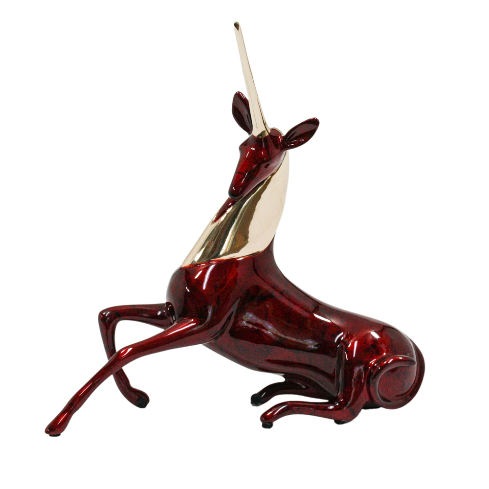 Loet Vanderveen - UNICORN (461) - BRONZE - 7.25 X 2 X 7.75 - These sculptures are bronze limited editions.
<br>
<br><a href="/[sculpture]/[available]-[patina]-[swatches]/">More than 30 patinas are available</a>. Available patinas are indicated as IN STOCK. Loet Vanderveen limited editions are always in strong demand and our stocked inventory sells quickly. Special orders are not being taken at this time.
<br>
<br>Allow a few weeks for your sculptures to arrive as each one is thoroughly prepared and packed in our warehouse. This includes fully customized crating and boxing for each piece. Your patience is appreciated during this process as we strive to ensure that your new artwork safely arrives.
<br>
<br>Shipping and Handling TBD