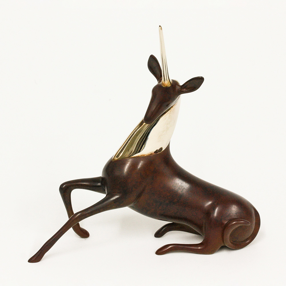 Loet Vanderveen - UNICORN (461) - BRONZE - 7.25 X 2 X 7.75 - These sculptures are bronze limited editions.
<br>
<br><a href="/[sculpture]/[available]-[patina]-[swatches]/">More than 30 patinas are available</a>. Available patinas are indicated as IN STOCK. Loet Vanderveen limited editions are always in strong demand and our stocked inventory sells quickly. Special orders are not being taken at this time.
<br>
<br>Allow a few weeks for your sculptures to arrive as each one is thoroughly prepared and packed in our warehouse. This includes fully customized crating and boxing for each piece. Your patience is appreciated during this process as we strive to ensure that your new artwork safely arrives.
<br>
<br>Shipping and Handling TBD