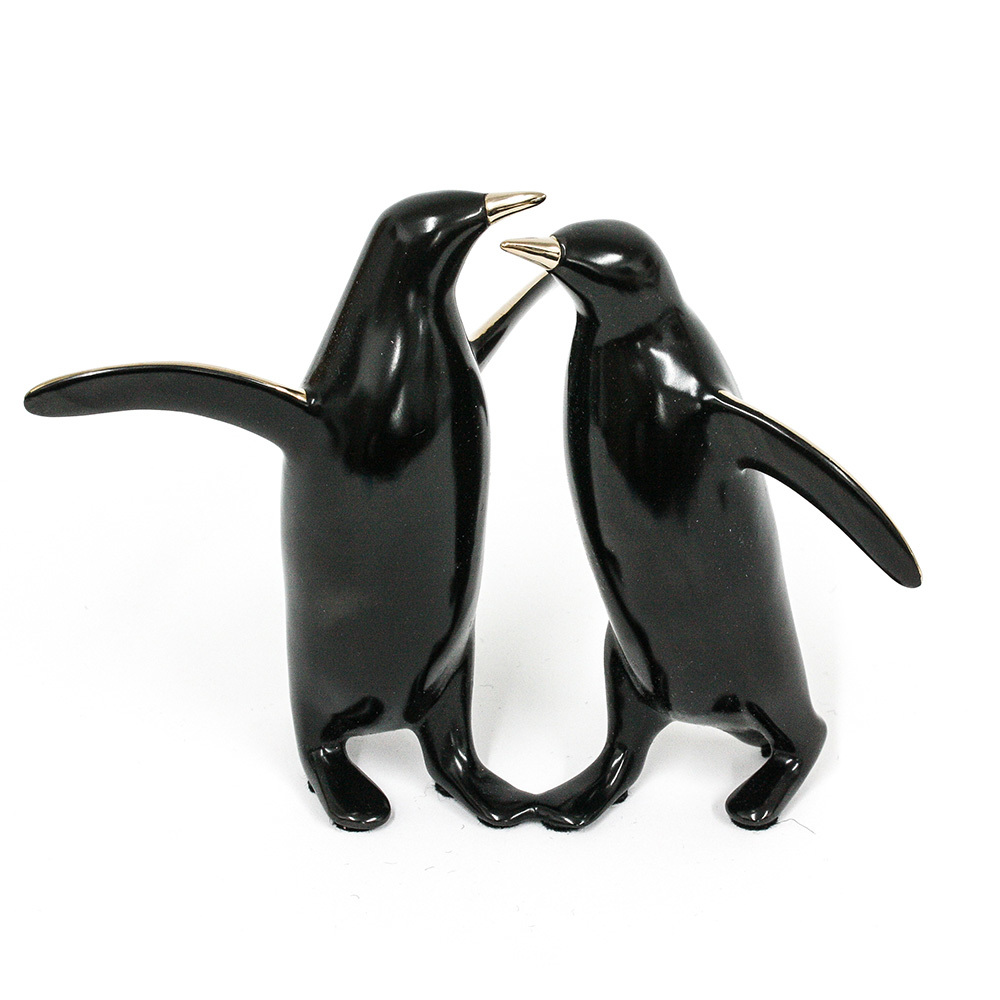 Loet Vanderveen - PENGUIN PAIR (472) - BRONZE - 7 X 4.5 X 5.25 - Free Shipping Anywhere In The USA!<br><br>These sculptures are bronze limited editions.<br><br><a href="/[sculpture]/[available]-[patina]-[swatches]/">More than 30 patinas are available</a>. Available patinas are indicated as IN STOCK. Loet Vanderveen limited editions are always in strong demand and our stocked inventory sells quickly. Please contact the galleries for any special orders.<br><br>Allow a few weeks for your sculptures to arrive as each one is thoroughly prepared and packed in our warehouse. This includes fully customized crating and boxing for each piece. Your patience is appreciated during this process as we strive to ensure that your new artwork safely arrives.