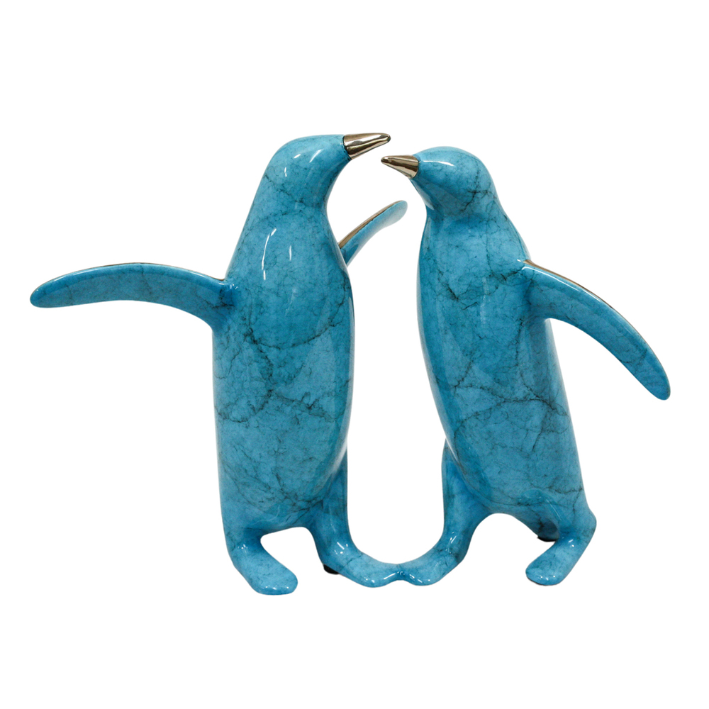 Loet Vanderveen - PENGUIN PAIR (472) - BRONZE - 7 X 4.5 X 5.25 - These sculptures are bronze limited editions.
<br>
<br><a href="/[sculpture]/[available]-[patina]-[swatches]/">More than 30 patinas are available</a>. Available patinas are indicated as IN STOCK. Loet Vanderveen limited editions are always in strong demand and our stocked inventory sells quickly. Special orders are not being taken at this time.
<br>
<br>Allow a few weeks for your sculptures to arrive as each one is thoroughly prepared and packed in our warehouse. This includes fully customized crating and boxing for each piece. Your patience is appreciated during this process as we strive to ensure that your new artwork safely arrives.
<br>
<br>Shipping and Handling TBD