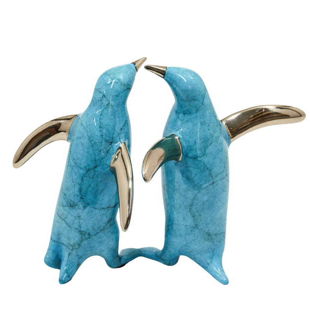 Loet Vanderveen - PENGUIN PAIR (472) - BRONZE - 7 X 4.5 X 5.25 - These sculptures are bronze limited editions.
<br>
<br><a href="/[sculpture]/[available]-[patina]-[swatches]/">More than 30 patinas are available</a>. Available patinas are indicated as IN STOCK. Loet Vanderveen limited editions are always in strong demand and our stocked inventory sells quickly. Special orders are not being taken at this time.
<br>
<br>Allow a few weeks for your sculptures to arrive as each one is thoroughly prepared and packed in our warehouse. This includes fully customized crating and boxing for each piece. Your patience is appreciated during this process as we strive to ensure that your new artwork safely arrives.
<br>
<br>Shipping and Handling TBD