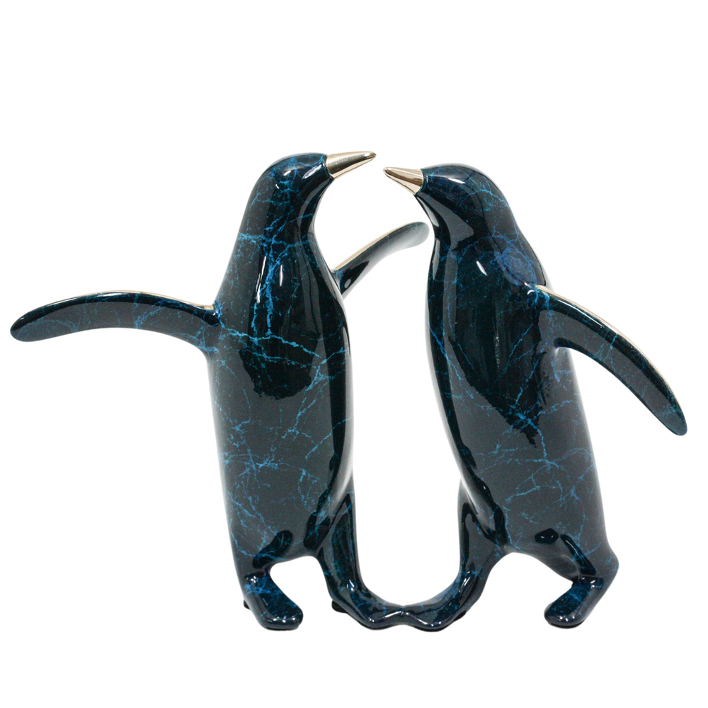 Loet Vanderveen - PENGUIN PAIR (472) - BRONZE - 7 X 4.5 X 5.25 - These sculptures are bronze limited editions.
<br>
<br><a href="/[sculpture]/[available]-[patina]-[swatches]/">More than 30 patinas are available</a>. Available patinas are indicated as IN STOCK. Loet Vanderveen limited editions are always in strong demand and our stocked inventory sells quickly. Special orders are not being taken at this time.
<br>
<br>Allow a few weeks for your sculptures to arrive as each one is thoroughly prepared and packed in our warehouse. This includes fully customized crating and boxing for each piece. Your patience is appreciated during this process as we strive to ensure that your new artwork safely arrives.
<br>
<br>Shipping and Handling TBD