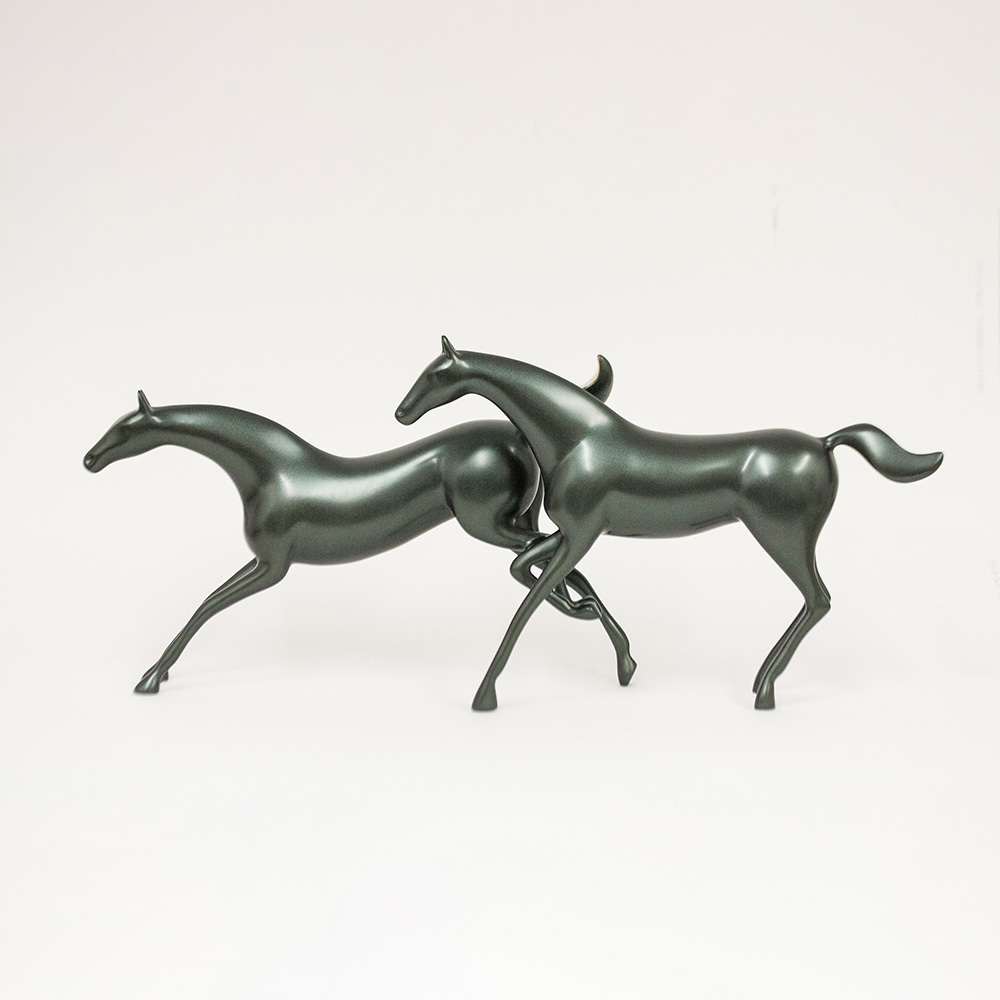 Loet Vanderveen - HORSES, GALLOPING (475) - BRONZE - 22 X 5 X 9 - Free Shipping Anywhere In The USA!<br><br>These sculptures are bronze limited editions.<br><br><a href="/[sculpture]/[available]-[patina]-[swatches]/">More than 30 patinas are available</a>. Available patinas are indicated as IN STOCK. Loet Vanderveen limited editions are always in strong demand and our stocked inventory sells quickly. Please contact the galleries for any special orders.<br><br>Allow a few weeks for your sculptures to arrive as each one is thoroughly prepared and packed in our warehouse. This includes fully customized crating and boxing for each piece. Your patience is appreciated during this process as we strive to ensure that your new artwork safely arrives.