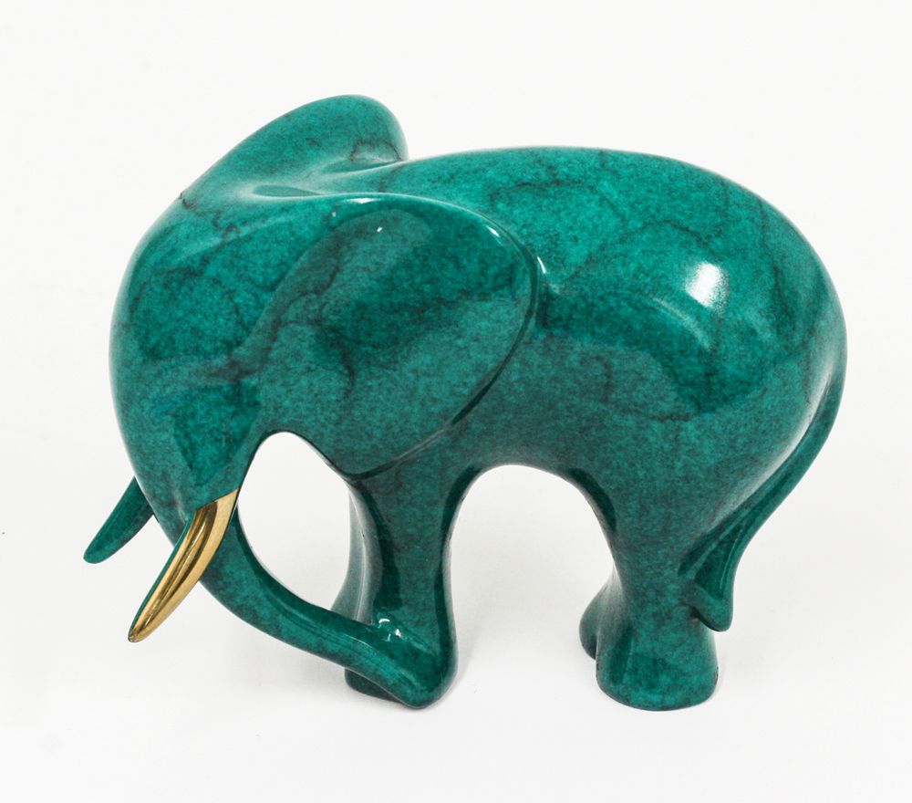 Loet Vanderveen - ELEPHANT STANDING, JEWEL (480) - BRONZE - 5 X 3.5 - These sculptures are bronze limited editions.
<br>
<br><a href="/[sculpture]/[available]-[patina]-[swatches]/">More than 30 patinas are available</a>. Available patinas are indicated as IN STOCK. Loet Vanderveen limited editions are always in strong demand and our stocked inventory sells quickly. Special orders are not being taken at this time.
<br>
<br>Allow a few weeks for your sculptures to arrive as each one is thoroughly prepared and packed in our warehouse. This includes fully customized crating and boxing for each piece. Your patience is appreciated during this process as we strive to ensure that your new artwork safely arrives.
<br>
<br>Shipping and Handling TBD