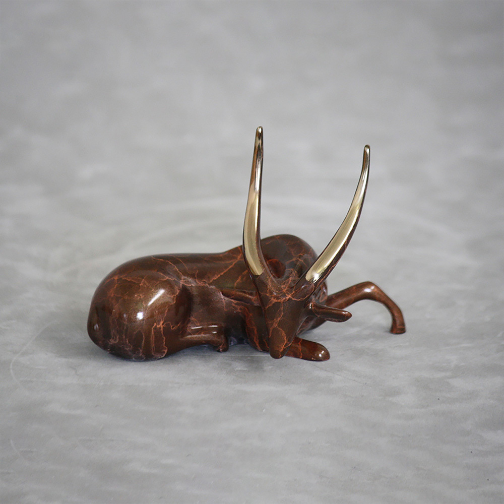 Loet Vanderveen - BUSHBUCK,  JEWEL (481) - BRONZE - 5 X 3.5 - These sculptures are bronze limited editions.
<br>
<br><a href="/[sculpture]/[available]-[patina]-[swatches]/">More than 30 patinas are available</a>. Available patinas are indicated as IN STOCK. Loet Vanderveen limited editions are always in strong demand and our stocked inventory sells quickly. Special orders are not being taken at this time.
<br>
<br>Allow a few weeks for your sculptures to arrive as each one is thoroughly prepared and packed in our warehouse. This includes fully customized crating and boxing for each piece. Your patience is appreciated during this process as we strive to ensure that your new artwork safely arrives.
<br>
<br>Shipping and Handling TBD