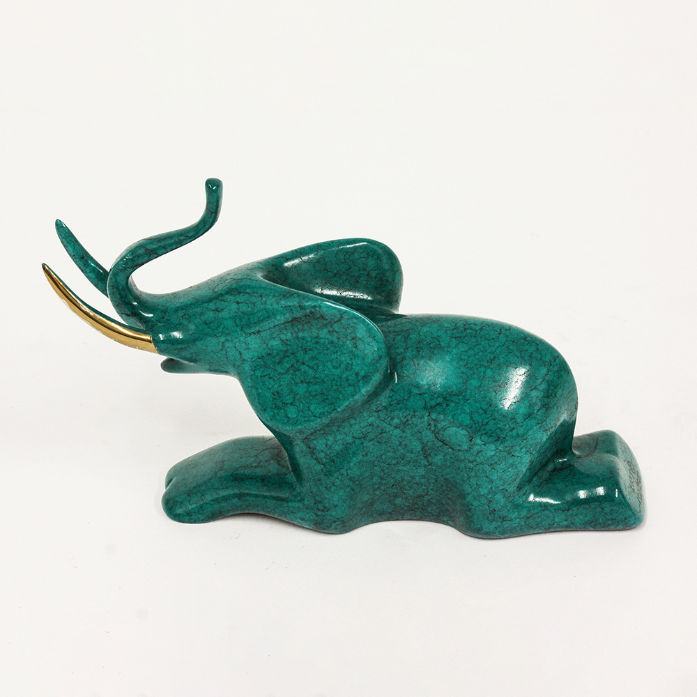 Loet Vanderveen - ELEPHANT, SEATED JEWEL (482) - BRONZE - 5 X 3.5 - These sculptures are bronze limited editions.
<br>
<br><a href="/[sculpture]/[available]-[patina]-[swatches]/">More than 30 patinas are available</a>. Available patinas are indicated as IN STOCK. Loet Vanderveen limited editions are always in strong demand and our stocked inventory sells quickly. Special orders are not being taken at this time.
<br>
<br>Allow a few weeks for your sculptures to arrive as each one is thoroughly prepared and packed in our warehouse. This includes fully customized crating and boxing for each piece. Your patience is appreciated during this process as we strive to ensure that your new artwork safely arrives.
<br>
<br>Shipping and Handling TBD