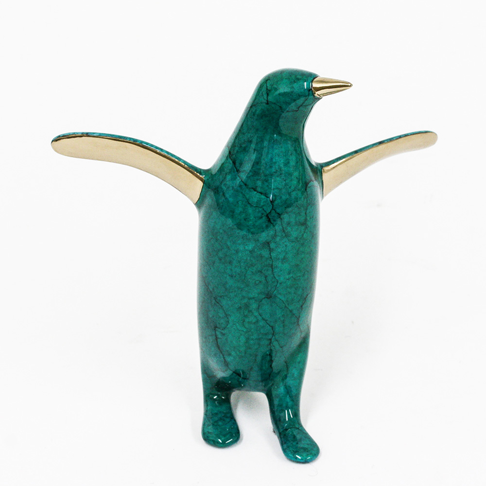 Loet Vanderveen - PENGUIN, JEWEL (485) - BRONZE - 5.5 X 5.5 - These sculptures are bronze limited editions.
<br>
<br><a href="/[sculpture]/[available]-[patina]-[swatches]/">More than 30 patinas are available</a>. Available patinas are indicated as IN STOCK. Loet Vanderveen limited editions are always in strong demand and our stocked inventory sells quickly. Special orders are not being taken at this time.
<br>
<br>Allow a few weeks for your sculptures to arrive as each one is thoroughly prepared and packed in our warehouse. This includes fully customized crating and boxing for each piece. Your patience is appreciated during this process as we strive to ensure that your new artwork safely arrives.
<br>
<br>Shipping and Handling TBD