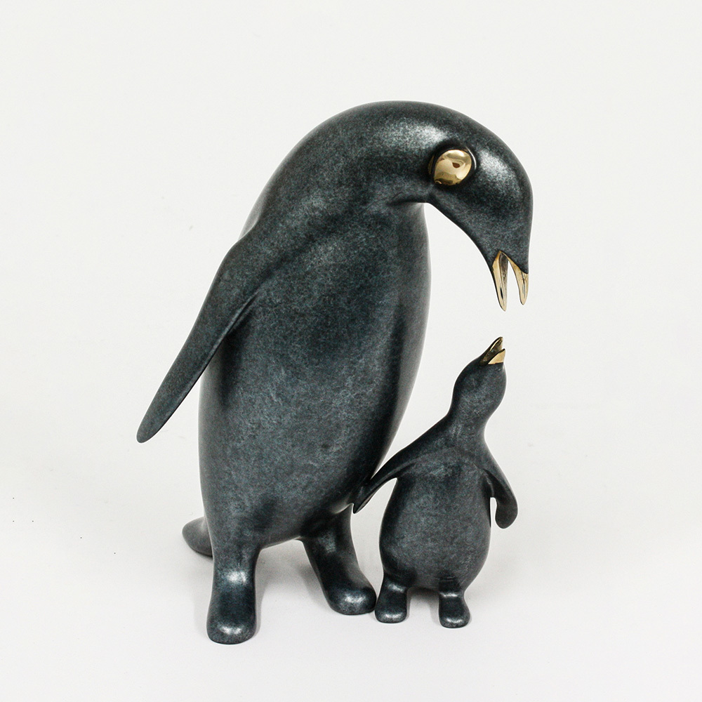 Loet Vanderveen - PENGUIN, KING & BABY (488) - BRONZE - 7 X 5.5 X 7.5 - These sculptures are bronze limited editions.
<br>
<br><a href="/[sculpture]/[available]-[patina]-[swatches]/">More than 30 patinas are available</a>. Available patinas are indicated as IN STOCK. Loet Vanderveen limited editions are always in strong demand and our stocked inventory sells quickly. Special orders are not being taken at this time.
<br>
<br>Allow a few weeks for your sculptures to arrive as each one is thoroughly prepared and packed in our warehouse. This includes fully customized crating and boxing for each piece. Your patience is appreciated during this process as we strive to ensure that your new artwork safely arrives.
<br>
<br>Shipping and Handling TBD