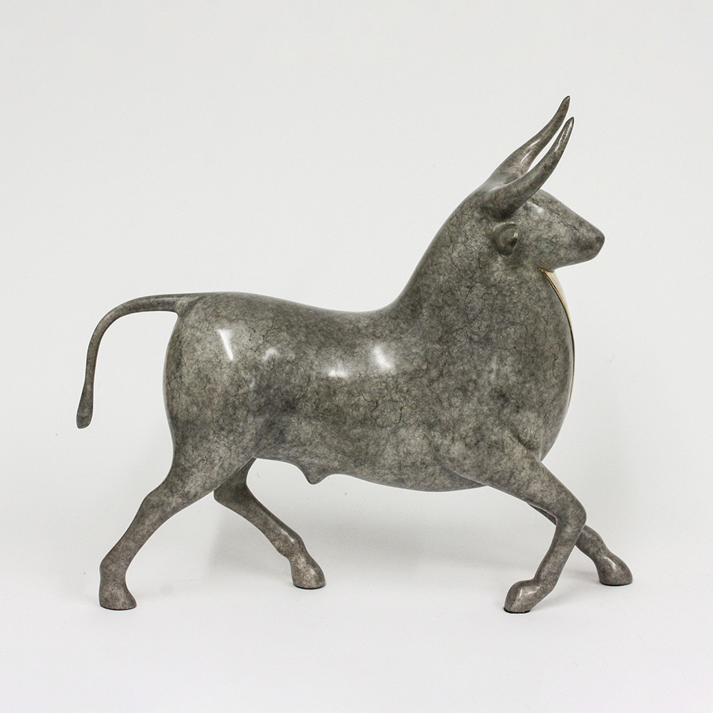 Loet Vanderveen - BULL, TORO II (491) - BRONZE - 18 X 4.5 X 14.5 - These sculptures are bronze limited editions.
<br>
<br><a href="/[sculpture]/[available]-[patina]-[swatches]/">More than 30 patinas are available</a>. Available patinas are indicated as IN STOCK. Loet Vanderveen limited editions are always in strong demand and our stocked inventory sells quickly. Special orders are not being taken at this time.
<br>
<br>Allow a few weeks for your sculptures to arrive as each one is thoroughly prepared and packed in our warehouse. This includes fully customized crating and boxing for each piece. Your patience is appreciated during this process as we strive to ensure that your new artwork safely arrives.
<br>
<br>Shipping and Handling TBD