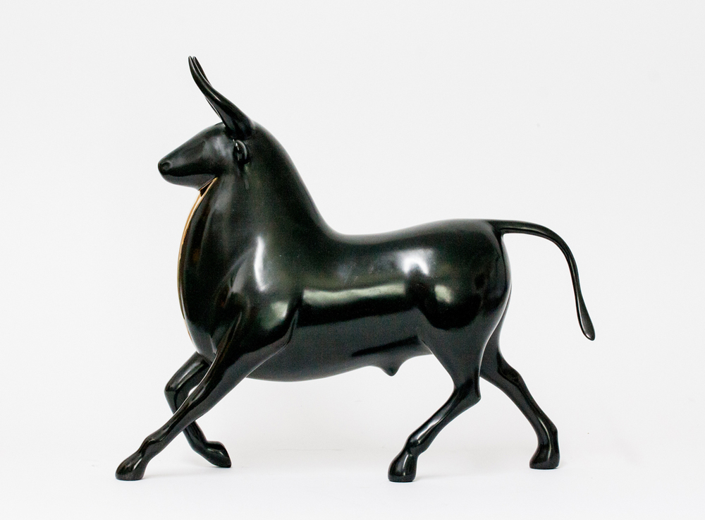 Loet Vanderveen - BULL, TORO II (491) - BRONZE - 18 X 4.5 X 14.5 - These sculptures are bronze limited editions.
<br>
<br><a href="/[sculpture]/[available]-[patina]-[swatches]/">More than 30 patinas are available</a>. Available patinas are indicated as IN STOCK. Loet Vanderveen limited editions are always in strong demand and our stocked inventory sells quickly. Special orders are not being taken at this time.
<br>
<br>Allow a few weeks for your sculptures to arrive as each one is thoroughly prepared and packed in our warehouse. This includes fully customized crating and boxing for each piece. Your patience is appreciated during this process as we strive to ensure that your new artwork safely arrives.
<br>
<br>Shipping and Handling TBD