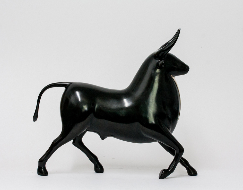 Loet Vanderveen - BULL, TORO II (491) - BRONZE - 18 X 4.5 X 14.5 - These sculptures are bronze limited editions.
<br>
<br><a href="/[sculpture]/[available]-[patina]-[swatches]/">More than 30 patinas are available</a>. Available patinas are indicated as IN STOCK. Loet Vanderveen limited editions are always in strong demand and our stocked inventory sells quickly. Special orders are not being taken at this time.
<br>
<br>Allow a few weeks for your sculptures to arrive as each one is thoroughly prepared and packed in our warehouse. This includes fully customized crating and boxing for each piece. Your patience is appreciated during this process as we strive to ensure that your new artwork safely arrives.
<br>
<br>Shipping and Handling TBD