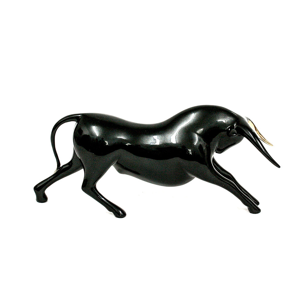 Loet Vanderveen - BULL, CHARGING (493) - BRONZE - 12 X 3.5 X 5.5 - These sculptures are bronze limited editions.
<br>
<br><a href="/[sculpture]/[available]-[patina]-[swatches]/">More than 30 patinas are available</a>. Available patinas are indicated as IN STOCK. Loet Vanderveen limited editions are always in strong demand and our stocked inventory sells quickly. Special orders are not being taken at this time.
<br>
<br>Allow a few weeks for your sculptures to arrive as each one is thoroughly prepared and packed in our warehouse. This includes fully customized crating and boxing for each piece. Your patience is appreciated during this process as we strive to ensure that your new artwork safely arrives.
<br>
<br>Shipping and Handling TBD