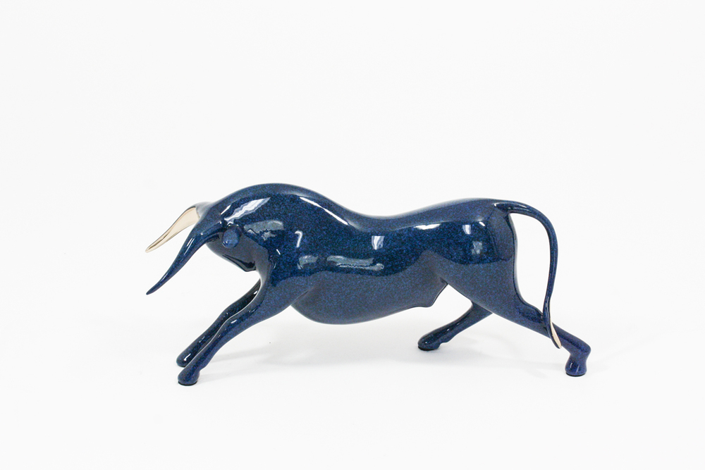Loet Vanderveen - BULL, CHARGING (493) - BRONZE - 12 X 3.5 X 5.5 - These sculptures are bronze limited editions.
<br>
<br><a href="/[sculpture]/[available]-[patina]-[swatches]/">More than 30 patinas are available</a>. Available patinas are indicated as IN STOCK. Loet Vanderveen limited editions are always in strong demand and our stocked inventory sells quickly. Special orders are not being taken at this time.
<br>
<br>Allow a few weeks for your sculptures to arrive as each one is thoroughly prepared and packed in our warehouse. This includes fully customized crating and boxing for each piece. Your patience is appreciated during this process as we strive to ensure that your new artwork safely arrives.
<br>
<br>Shipping and Handling TBD
