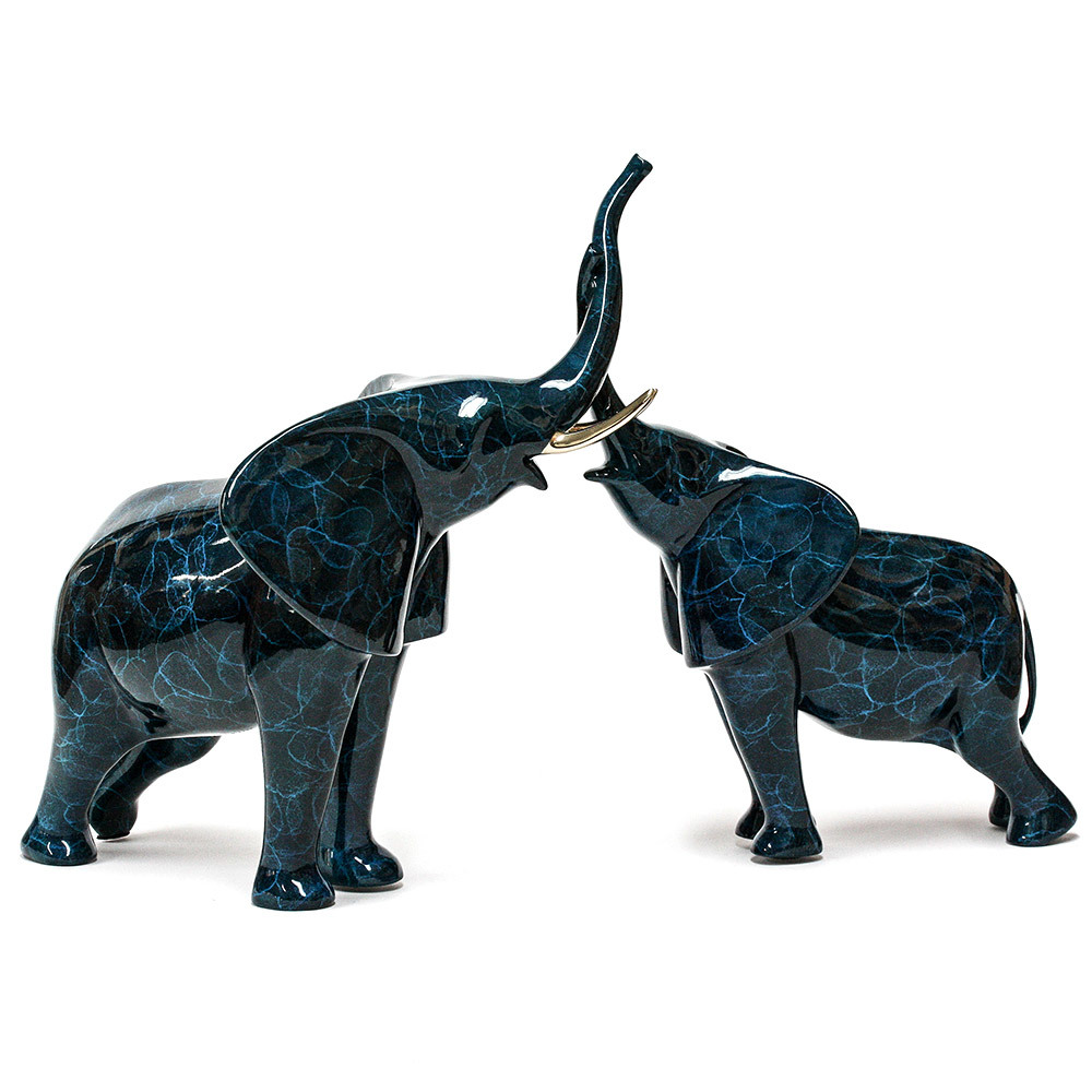 Loet Vanderveen - ELEPHANTS, AFFECTIONATE (494) - BRONZE - 19.25 X 12 X 14 - These sculptures are bronze limited editions.
<br>
<br><a href="/[sculpture]/[available]-[patina]-[swatches]/">More than 30 patinas are available</a>. Available patinas are indicated as IN STOCK. Loet Vanderveen limited editions are always in strong demand and our stocked inventory sells quickly. Special orders are not being taken at this time.
<br>
<br>Allow a few weeks for your sculptures to arrive as each one is thoroughly prepared and packed in our warehouse. This includes fully customized crating and boxing for each piece. Your patience is appreciated during this process as we strive to ensure that your new artwork safely arrives.
<br>
<br>Shipping and Handling TBD