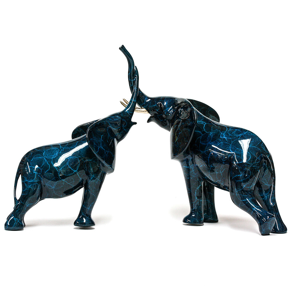 Loet Vanderveen - ELEPHANTS, AFFECTIONATE (494) - BRONZE - 19.25 X 12 X 14 - These sculptures are bronze limited editions.
<br>
<br><a href="/[sculpture]/[available]-[patina]-[swatches]/">More than 30 patinas are available</a>. Available patinas are indicated as IN STOCK. Loet Vanderveen limited editions are always in strong demand and our stocked inventory sells quickly. Special orders are not being taken at this time.
<br>
<br>Allow a few weeks for your sculptures to arrive as each one is thoroughly prepared and packed in our warehouse. This includes fully customized crating and boxing for each piece. Your patience is appreciated during this process as we strive to ensure that your new artwork safely arrives.
<br>
<br>Shipping and Handling TBD