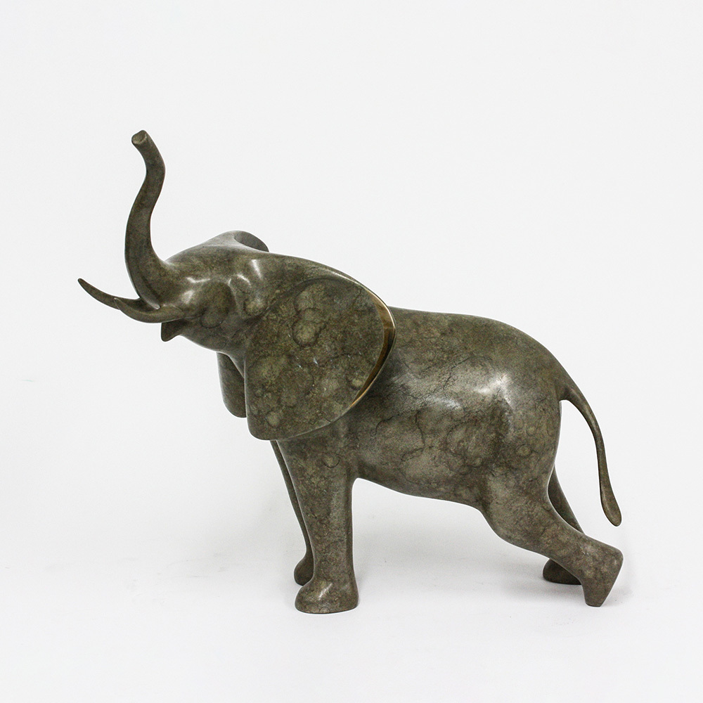 Loet Vanderveen - ELEPHANT, AFRICAN NEW (498) - BRONZE - 13.75 X 8 X 14 - These sculptures are bronze limited editions.
<br>
<br><a href="/[sculpture]/[available]-[patina]-[swatches]/">More than 30 patinas are available</a>. Available patinas are indicated as IN STOCK. Loet Vanderveen limited editions are always in strong demand and our stocked inventory sells quickly. Special orders are not being taken at this time.
<br>
<br>Allow a few weeks for your sculptures to arrive as each one is thoroughly prepared and packed in our warehouse. This includes fully customized crating and boxing for each piece. Your patience is appreciated during this process as we strive to ensure that your new artwork safely arrives.
<br>
<br>Shipping and Handling TBD