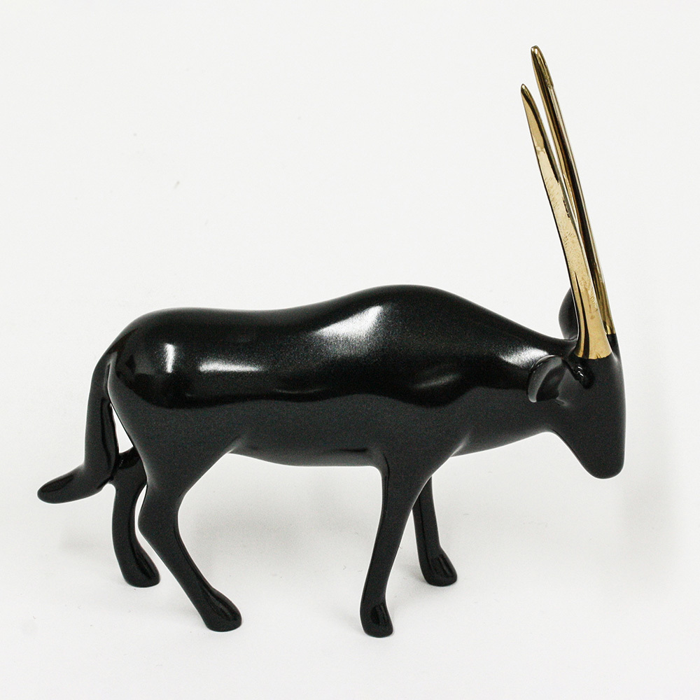 Loet Vanderveen - ORYX, STANDING (499) - BRONZE - 6 X 2.5 X 6.25 - These sculptures are bronze limited editions.
<br>
<br><a href="/[sculpture]/[available]-[patina]-[swatches]/">More than 30 patinas are available</a>. Available patinas are indicated as IN STOCK. Loet Vanderveen limited editions are always in strong demand and our stocked inventory sells quickly. Special orders are not being taken at this time.
<br>
<br>Allow a few weeks for your sculptures to arrive as each one is thoroughly prepared and packed in our warehouse. This includes fully customized crating and boxing for each piece. Your patience is appreciated during this process as we strive to ensure that your new artwork safely arrives.
<br>
<br>Shipping and Handling TBD