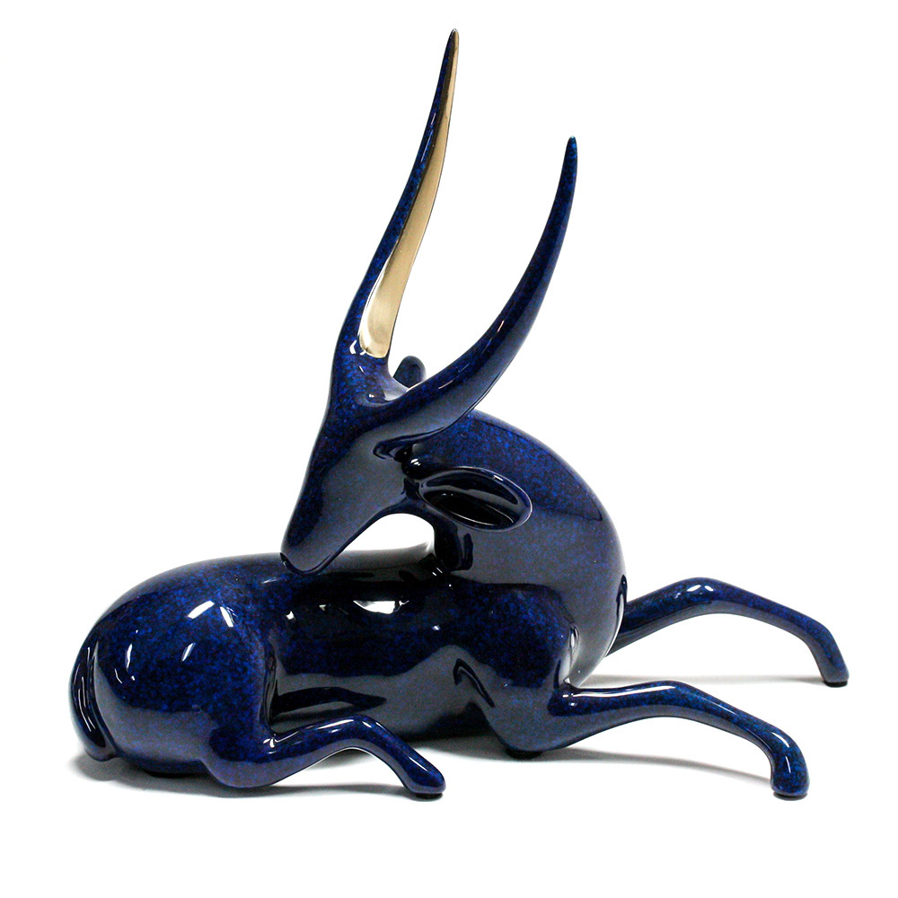 Loet Vanderveen - WATERBUCK, SINGLE (507) - BRONZE - 7 X 3.25 X 6.5 - These sculptures are bronze limited editions.
<br>
<br><a href="/[sculpture]/[available]-[patina]-[swatches]/">More than 30 patinas are available</a>. Available patinas are indicated as IN STOCK. Loet Vanderveen limited editions are always in strong demand and our stocked inventory sells quickly. Special orders are not being taken at this time.
<br>
<br>Allow a few weeks for your sculptures to arrive as each one is thoroughly prepared and packed in our warehouse. This includes fully customized crating and boxing for each piece. Your patience is appreciated during this process as we strive to ensure that your new artwork safely arrives.
<br>
<br>Shipping and Handling TBD