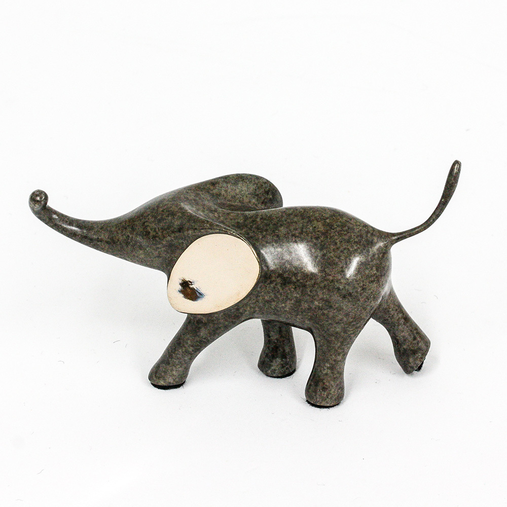 Loet Vanderveen - ELEPHANT, SMALL RUNNING (508) - BRONZE - 5 X 2 X 2.25 - These sculptures are bronze limited editions.
<br>
<br><a href="/[sculpture]/[available]-[patina]-[swatches]/">More than 30 patinas are available</a>. Available patinas are indicated as IN STOCK. Loet Vanderveen limited editions are always in strong demand and our stocked inventory sells quickly. Special orders are not being taken at this time.
<br>
<br>Allow a few weeks for your sculptures to arrive as each one is thoroughly prepared and packed in our warehouse. This includes fully customized crating and boxing for each piece. Your patience is appreciated during this process as we strive to ensure that your new artwork safely arrives.
<br>
<br>Shipping and Handling TBD