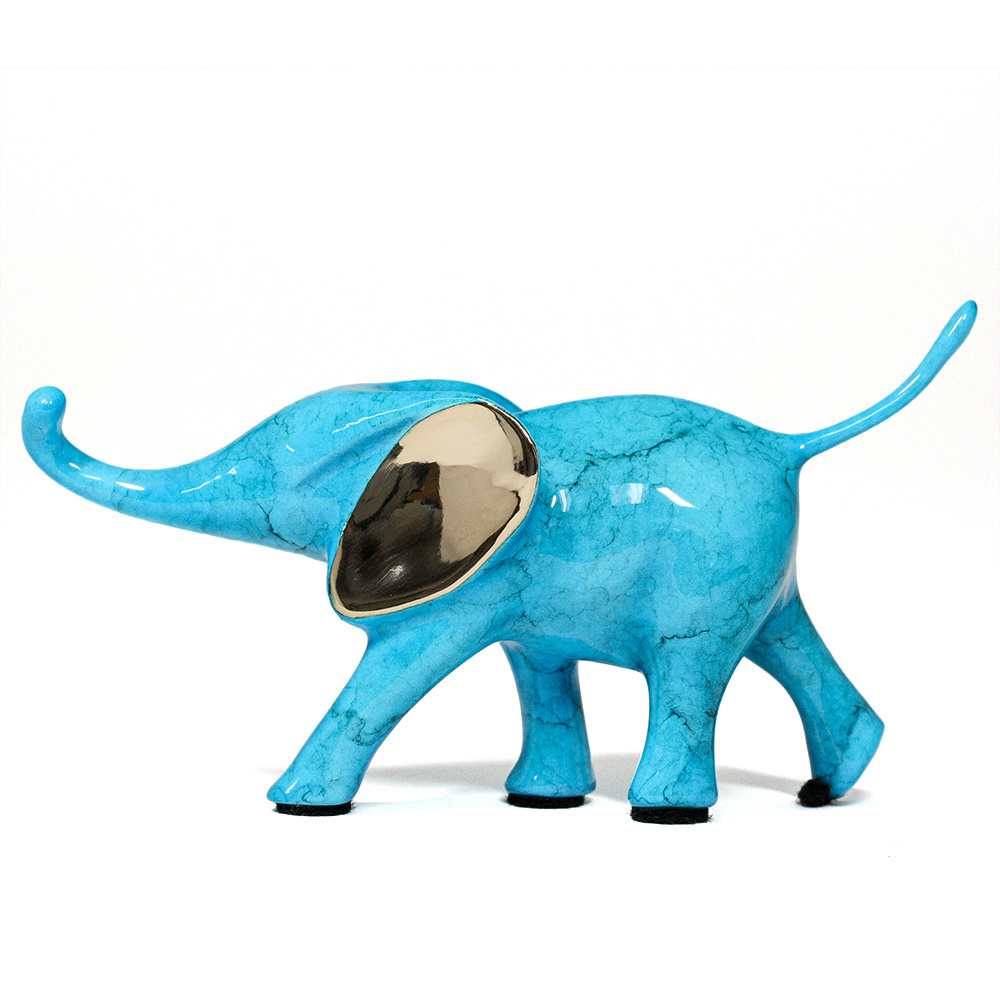 Loet Vanderveen - ELEPHANT, SMALL RUNNING (508) - BRONZE - 5 X 2 X 2.25 - These sculptures are bronze limited editions.
<br>
<br><a href="/[sculpture]/[available]-[patina]-[swatches]/">More than 30 patinas are available</a>. Available patinas are indicated as IN STOCK. Loet Vanderveen limited editions are always in strong demand and our stocked inventory sells quickly. Special orders are not being taken at this time.
<br>
<br>Allow a few weeks for your sculptures to arrive as each one is thoroughly prepared and packed in our warehouse. This includes fully customized crating and boxing for each piece. Your patience is appreciated during this process as we strive to ensure that your new artwork safely arrives.
<br>
<br>Shipping and Handling TBD