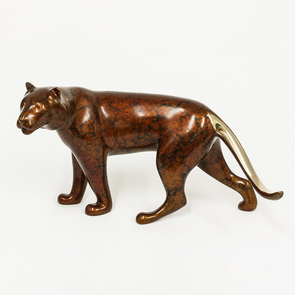 Loet Vanderveen - TIGER (509J) - BRONZE - 11 X 6 - These sculptures are bronze limited editions.
<br>
<br><a href="/[sculpture]/[available]-[patina]-[swatches]/">More than 30 patinas are available</a>. Available patinas are indicated as IN STOCK. Loet Vanderveen limited editions are always in strong demand and our stocked inventory sells quickly. Special orders are not being taken at this time.
<br>
<br>Allow a few weeks for your sculptures to arrive as each one is thoroughly prepared and packed in our warehouse. This includes fully customized crating and boxing for each piece. Your patience is appreciated during this process as we strive to ensure that your new artwork safely arrives.
<br>
<br>Shipping and Handling TBD