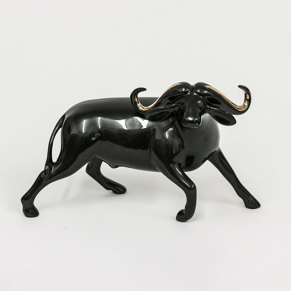 Loet Vanderveen - BUFFALO, CAPE (516) - BRONZE - 10.5 X 4 X 7 - These sculptures are bronze limited editions.
<br>
<br><a href="/[sculpture]/[available]-[patina]-[swatches]/">More than 30 patinas are available</a>. Available patinas are indicated as IN STOCK. Loet Vanderveen limited editions are always in strong demand and our stocked inventory sells quickly. Special orders are not being taken at this time.
<br>
<br>Allow a few weeks for your sculptures to arrive as each one is thoroughly prepared and packed in our warehouse. This includes fully customized crating and boxing for each piece. Your patience is appreciated during this process as we strive to ensure that your new artwork safely arrives.
<br>
<br>Shipping and Handling TBD