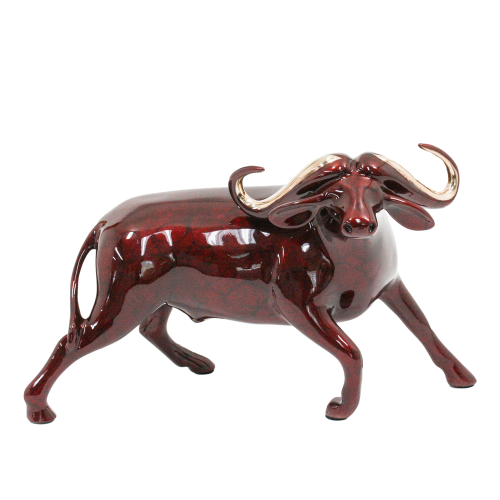 Loet Vanderveen - BUFFALO, CAPE (516) - BRONZE - 10.5 X 4 X 7 - These sculptures are bronze limited editions.
<br>
<br><a href="/[sculpture]/[available]-[patina]-[swatches]/">More than 30 patinas are available</a>. Available patinas are indicated as IN STOCK. Loet Vanderveen limited editions are always in strong demand and our stocked inventory sells quickly. Special orders are not being taken at this time.
<br>
<br>Allow a few weeks for your sculptures to arrive as each one is thoroughly prepared and packed in our warehouse. This includes fully customized crating and boxing for each piece. Your patience is appreciated during this process as we strive to ensure that your new artwork safely arrives.
<br>
<br>Shipping and Handling TBD