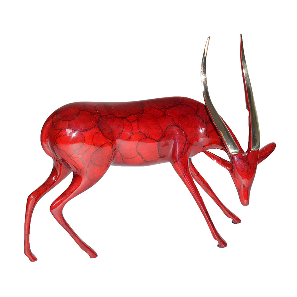Loet Vanderveen - GAZELLE, TANZANIA  (520) - BRONZE - 10 X 4.5 X 8.5 - These sculptures are bronze limited editions.
<br>
<br><a href="/[sculpture]/[available]-[patina]-[swatches]/">More than 30 patinas are available</a>. Available patinas are indicated as IN STOCK. Loet Vanderveen limited editions are always in strong demand and our stocked inventory sells quickly. Special orders are not being taken at this time.
<br>
<br>Allow a few weeks for your sculptures to arrive as each one is thoroughly prepared and packed in our warehouse. This includes fully customized crating and boxing for each piece. Your patience is appreciated during this process as we strive to ensure that your new artwork safely arrives.
<br>
<br>Shipping and Handling TBD